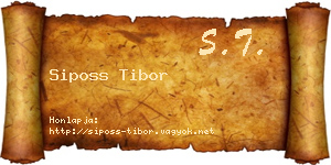 Siposs Tibor névjegykártya